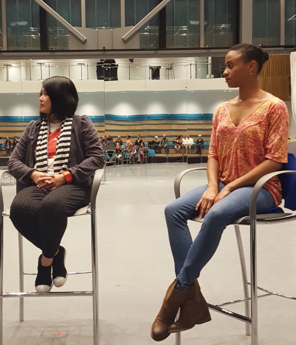 Kong Wee Pang (left) and Eileen Frazier (right) serve on the Diverse Faces of Memphis panel at Ballet Memphis' Spark event. (Renee Davis Brame)
