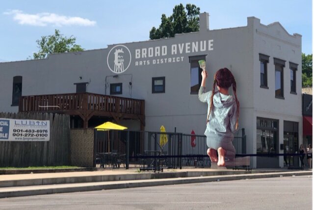 An artist’s rendering of a future mural in the Broad Avenue Arts District.