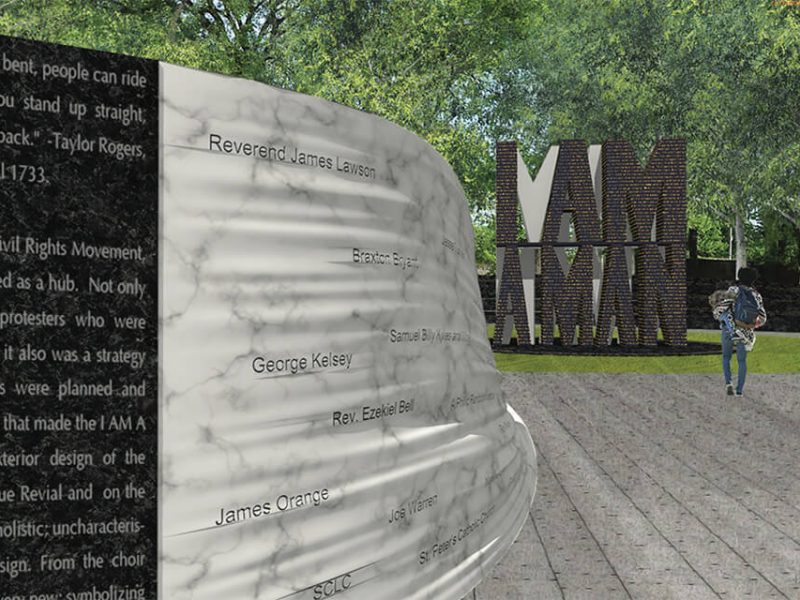 A rendering of the plaza shows the winning design from Cliff Garten Studio of Venice, Calif.