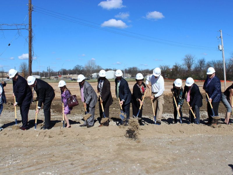 The groundbreaking gets underway at the Binghampton Gateway.