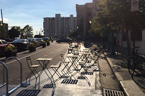 The city provided a thin layer of the asphalt along the corridor. Everything else – from the paint, decorative and lane markings – was provided by private donations and cost around $200,000.