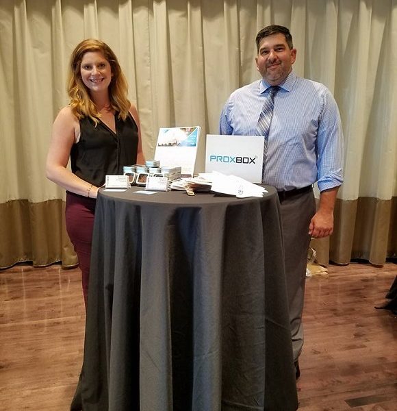 Chelsea White and Bryan Barringer, Cofounders of ProxBox, at Demo Day