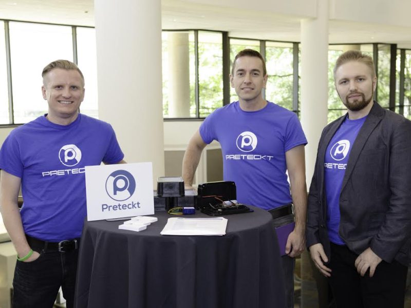 Preteckt's three founders at Demo Day
