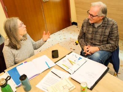 A training session for the Grand Haven-based Momentum Center's Friendship Bench program.