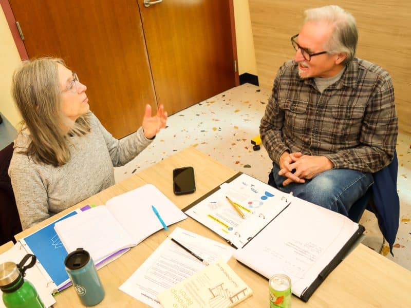 A training session for the Grand Haven-based Momentum Center's Friendship Bench program.